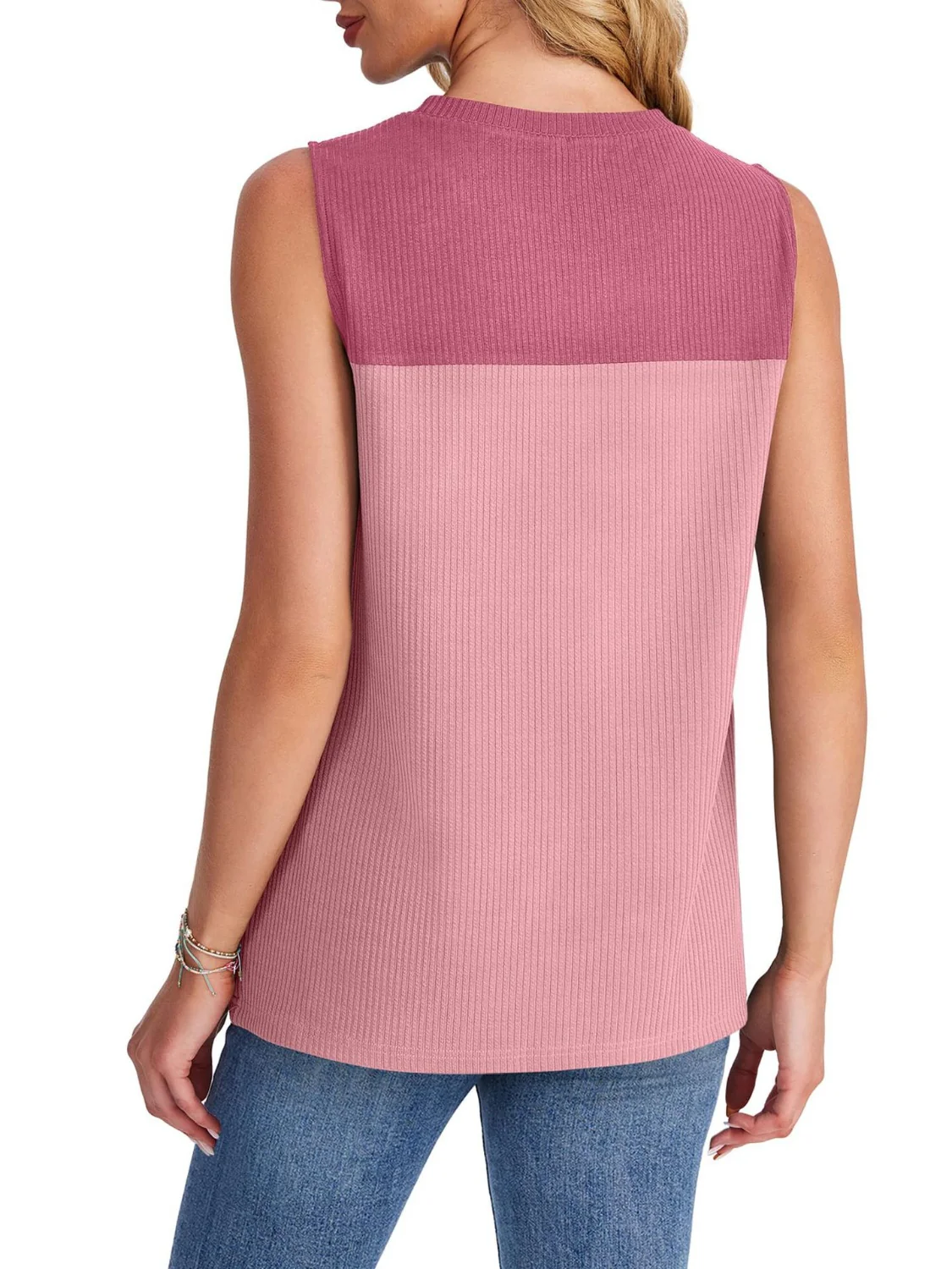 Color Block Round Neck Tank - Image 8