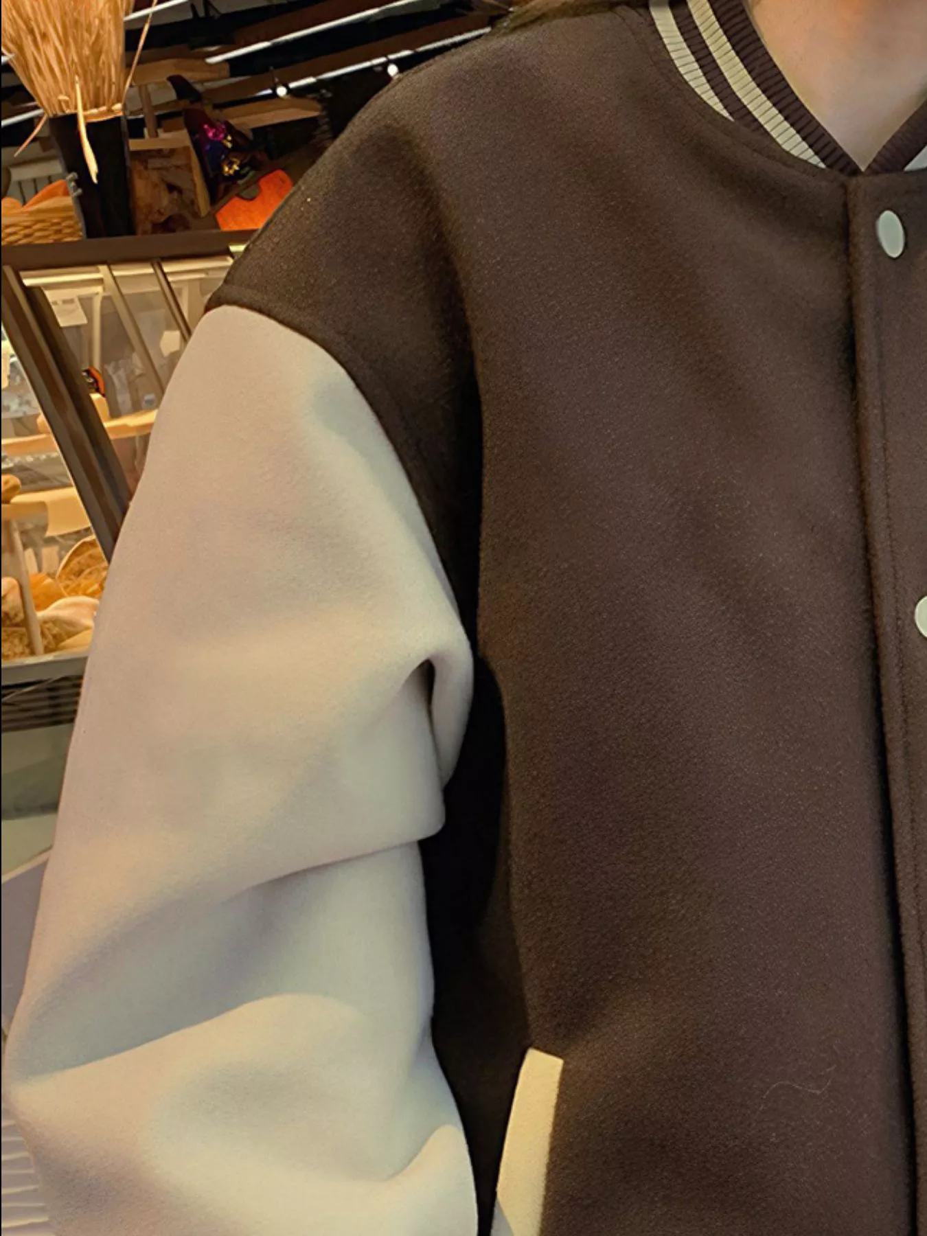 Color Block Snap Down Baseball Jacket - Image 2