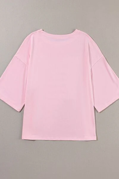 Color Block Star Patched Oversized T-Shirt - Image 11