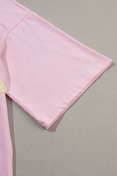 Color Block Star Patched Oversized T-Shirt - Image 13