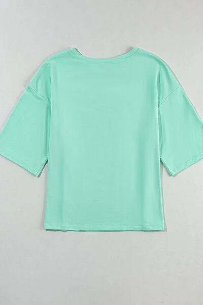 Color Block Star Patched Oversized T-Shirt - Image 23