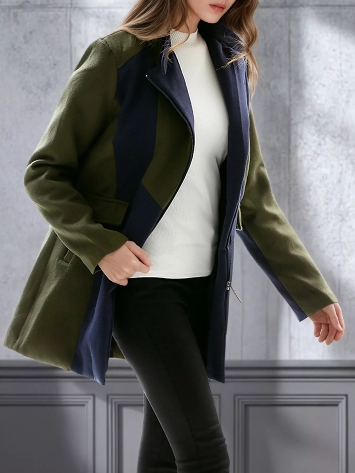 Color Block Zip Up Outerwear - Image 2