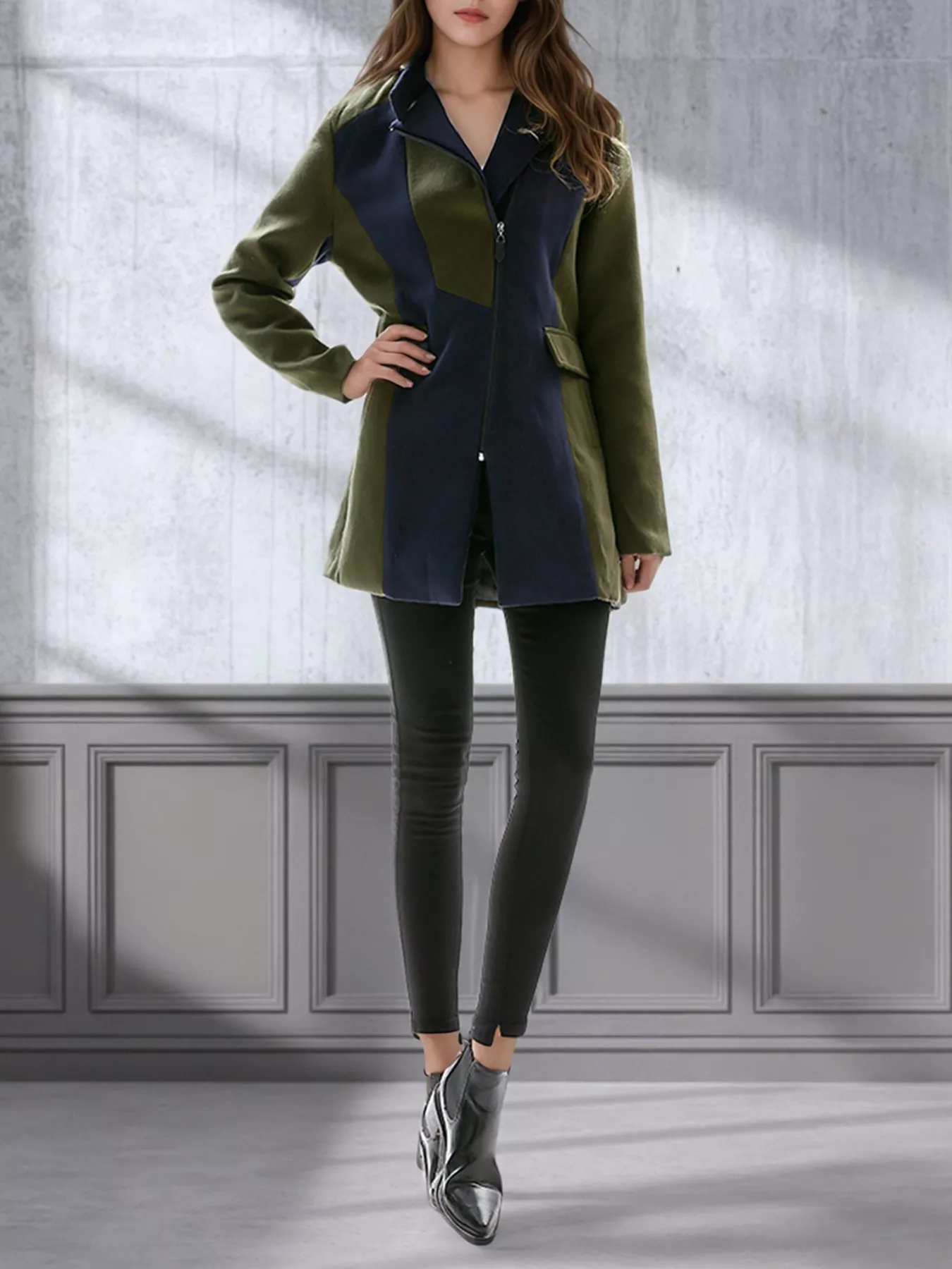 Color Block Zip Up Outerwear - Image 6