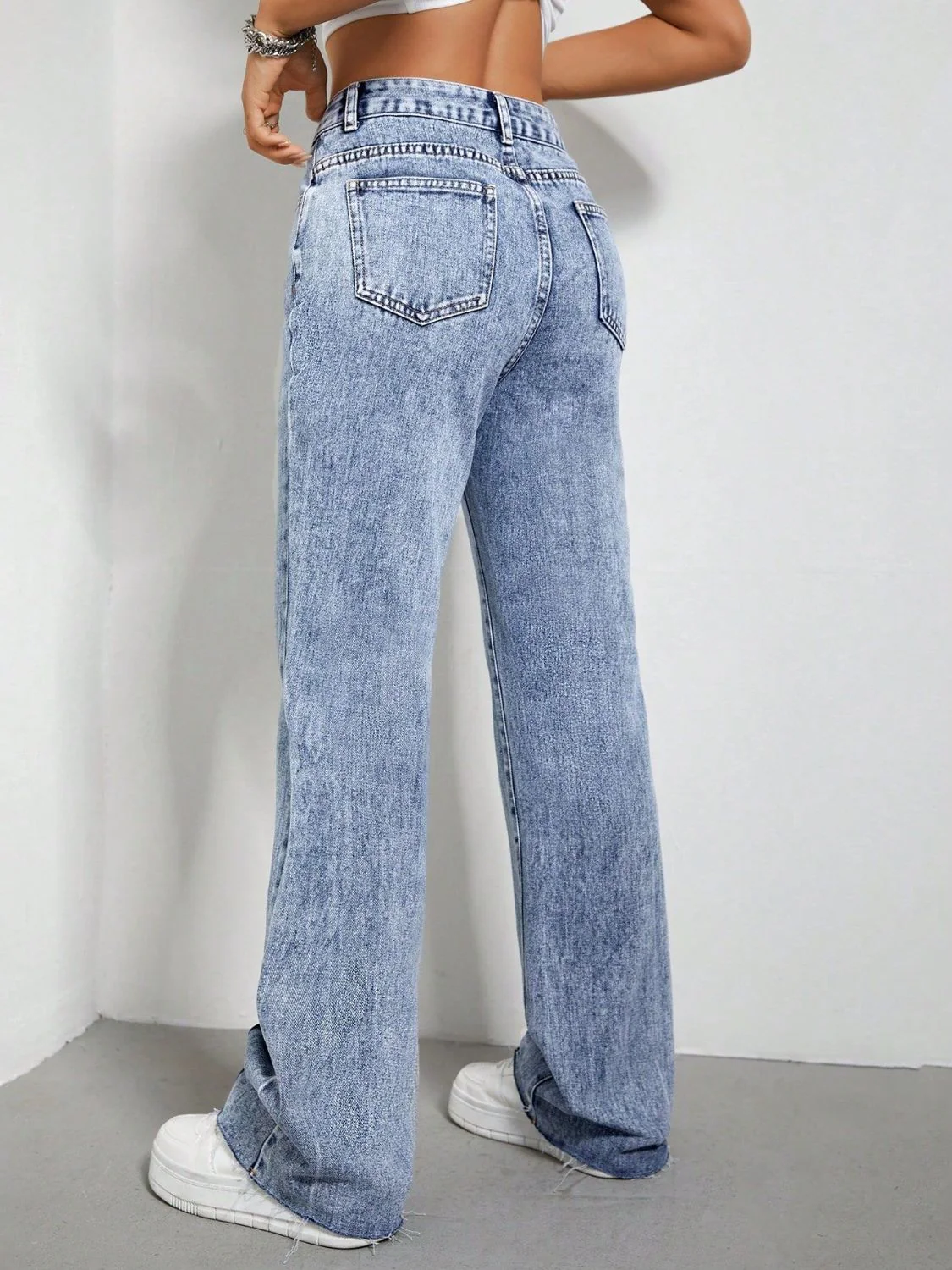 Contrast Bootcut Jeans with Pockets - Image 2