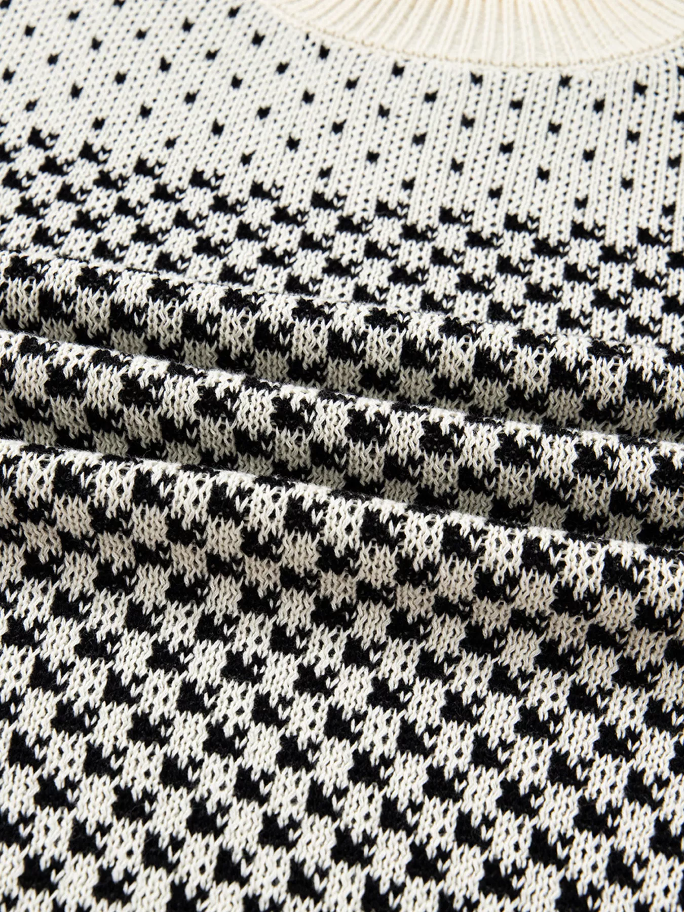 Contrast Color Pattern Lantern Sleeve Sweater - Image 5