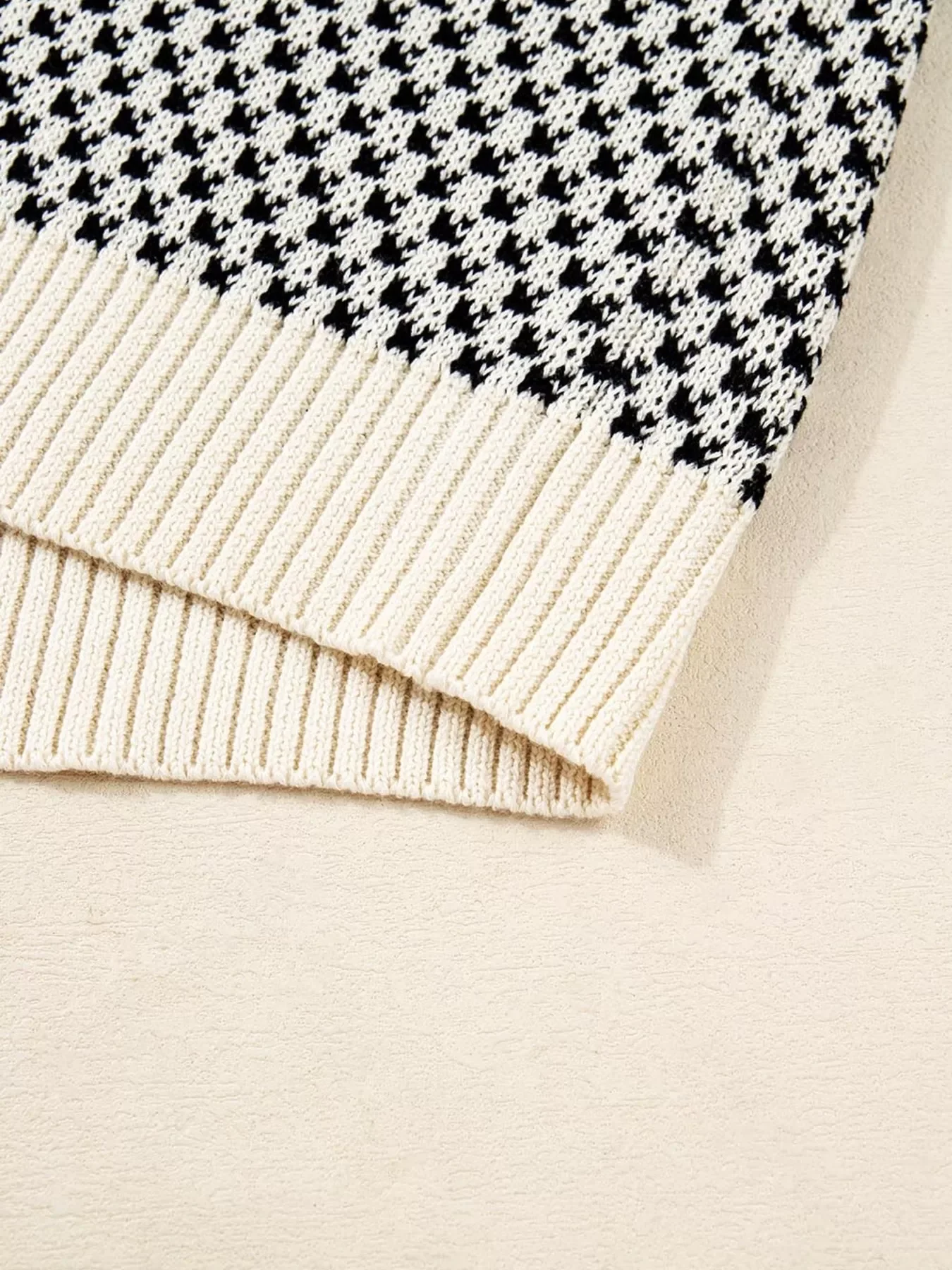 Contrast Color Pattern Lantern Sleeve Sweater - Image 7