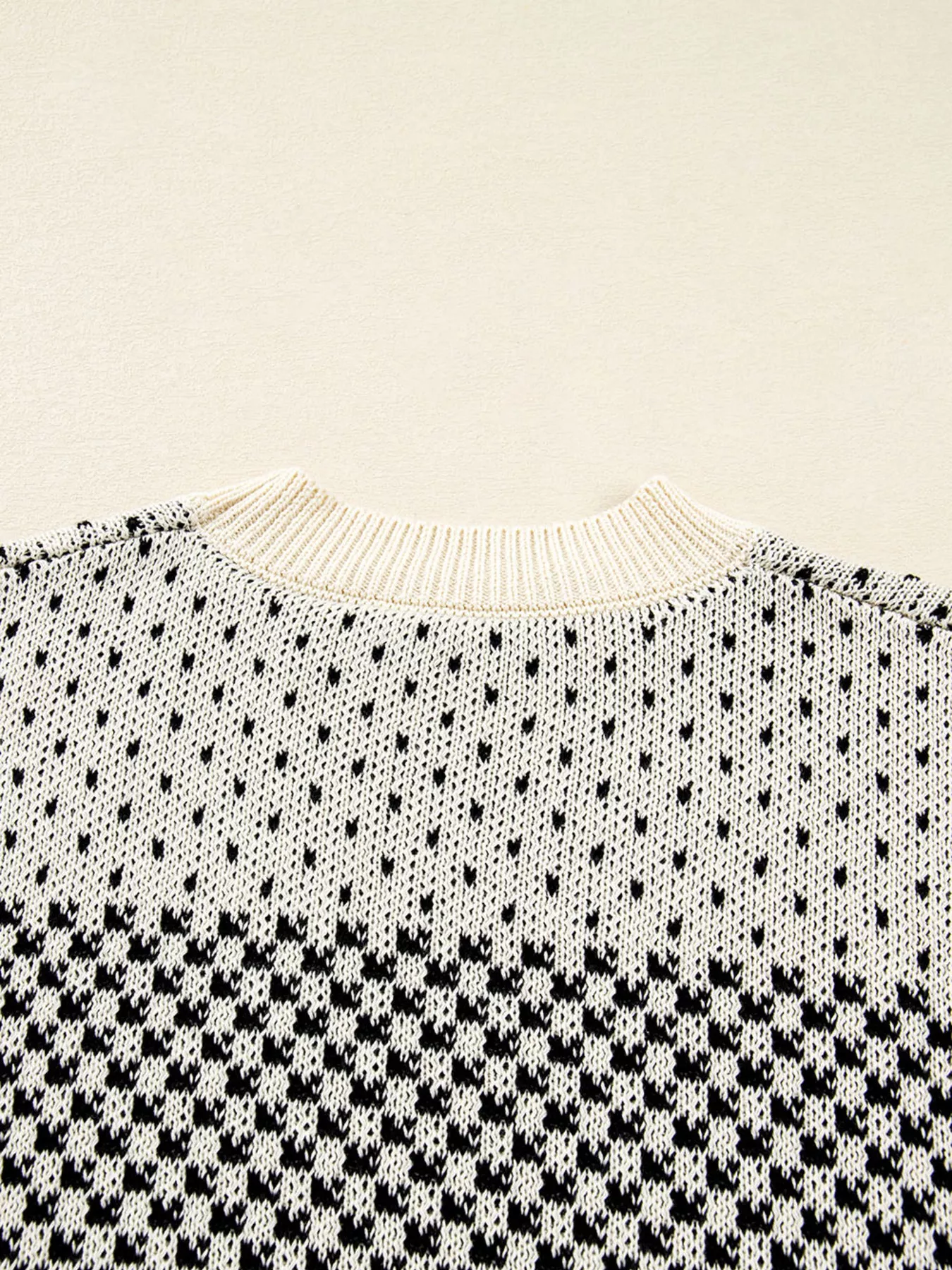 Contrast Color Pattern Lantern Sleeve Sweater - Image 8