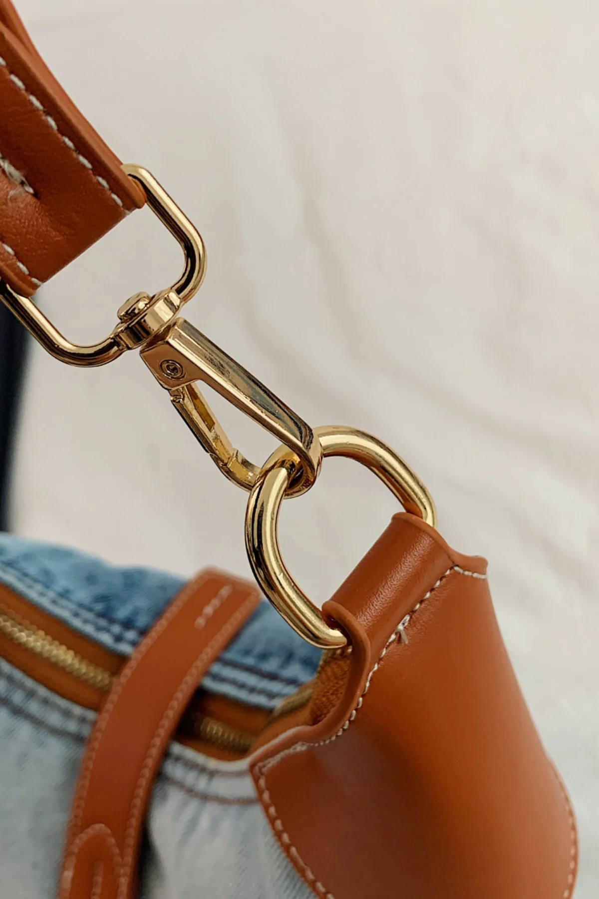 Contrast Denim Shoulder Bag - Image 12