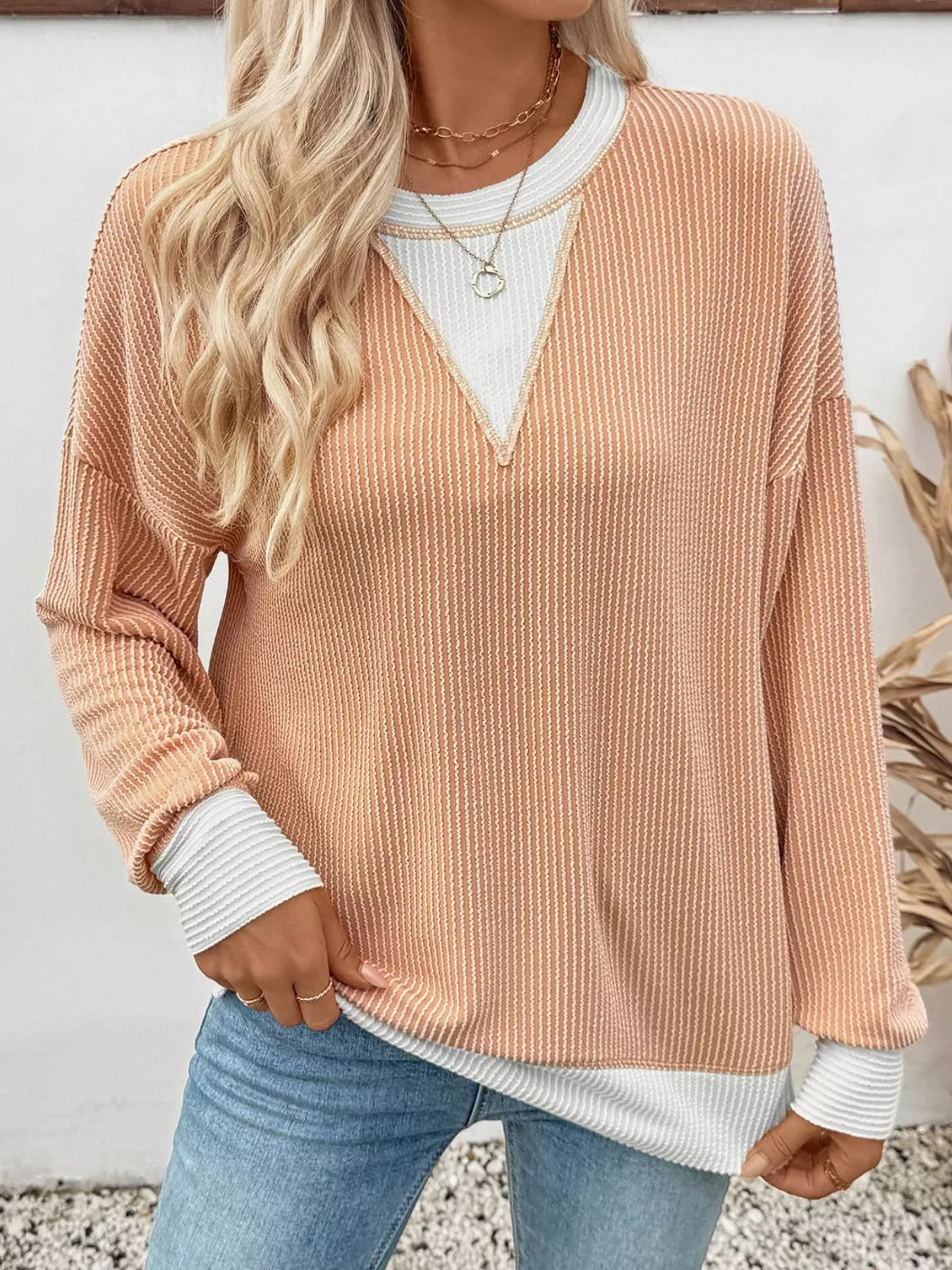 Contrast Dropped Shoulder Sweatshirt - Image 9