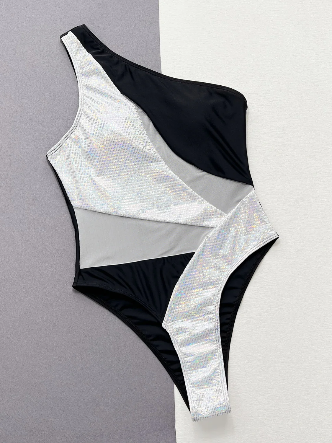 Contrast Panel One-Piece Swimsuit - Image 7