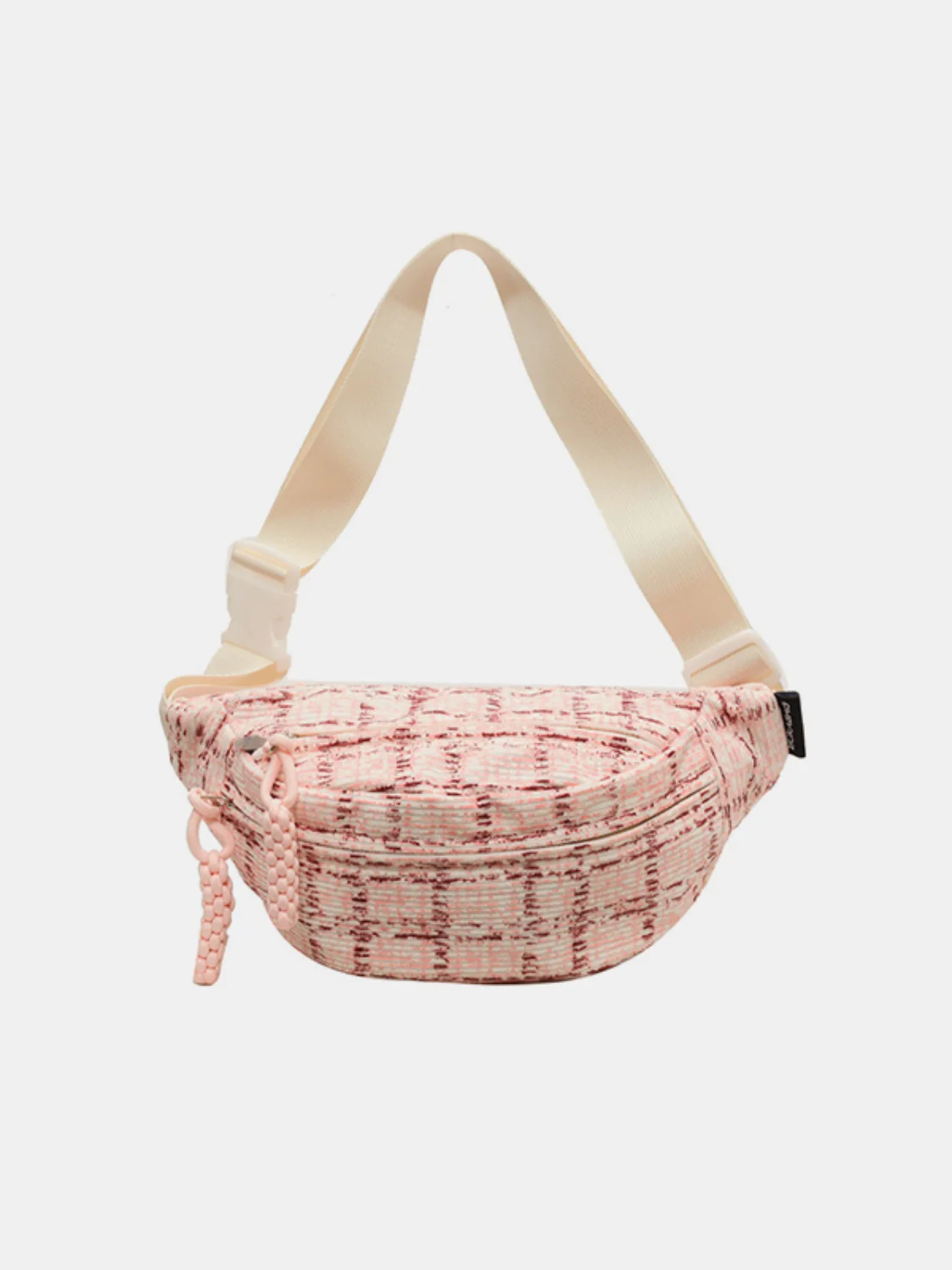 Contrast Plaid Polyester Crossbody Bag - Image 3