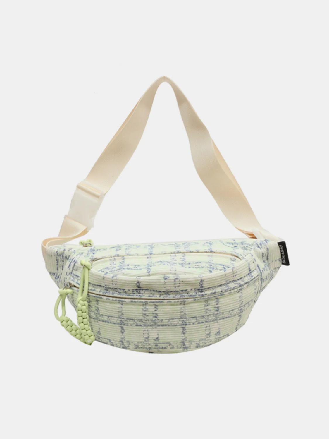 Contrast Plaid Polyester Crossbody Bag - Image 6