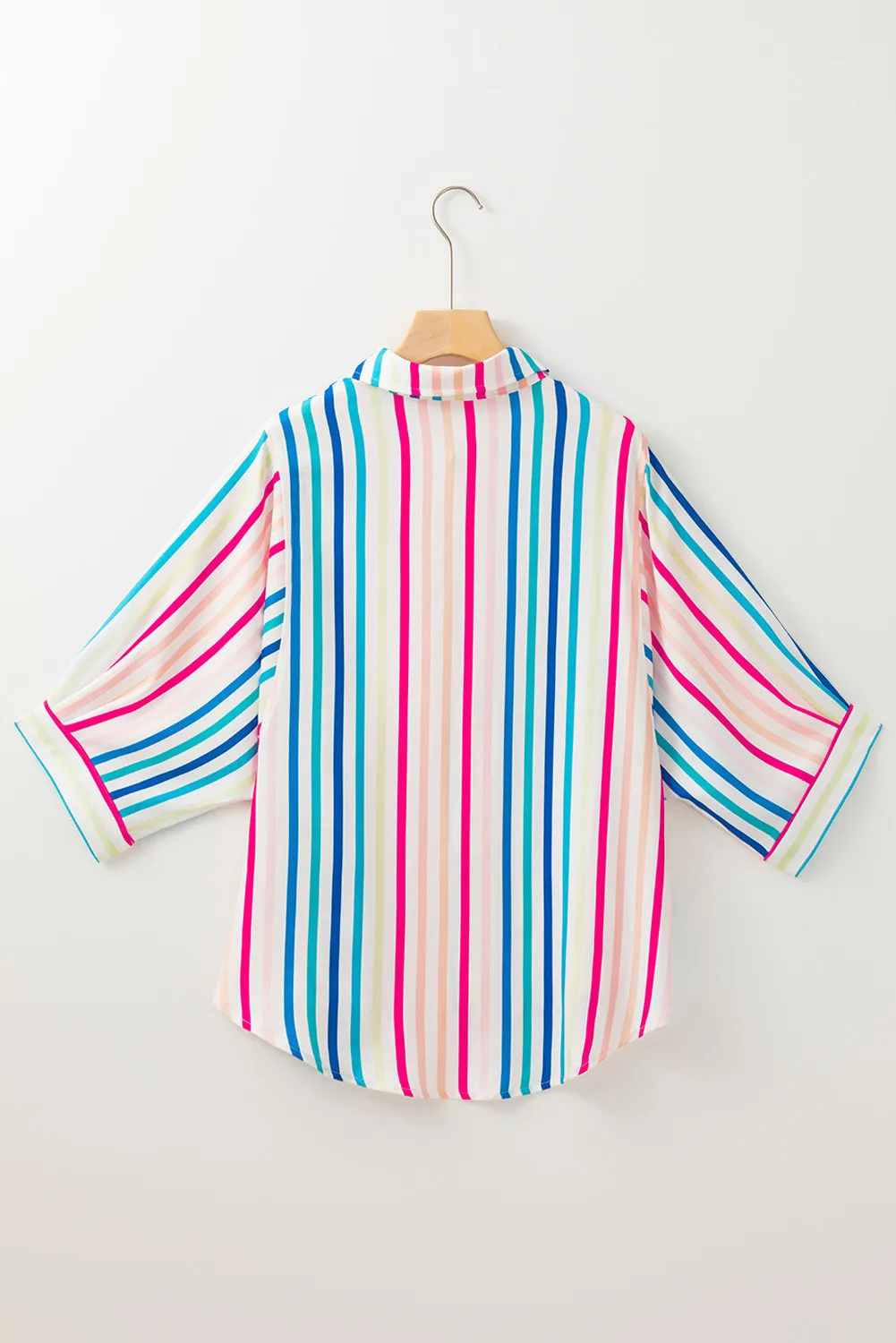 Contrast Stripes Collared Neck Button Up Shirt - Image 3