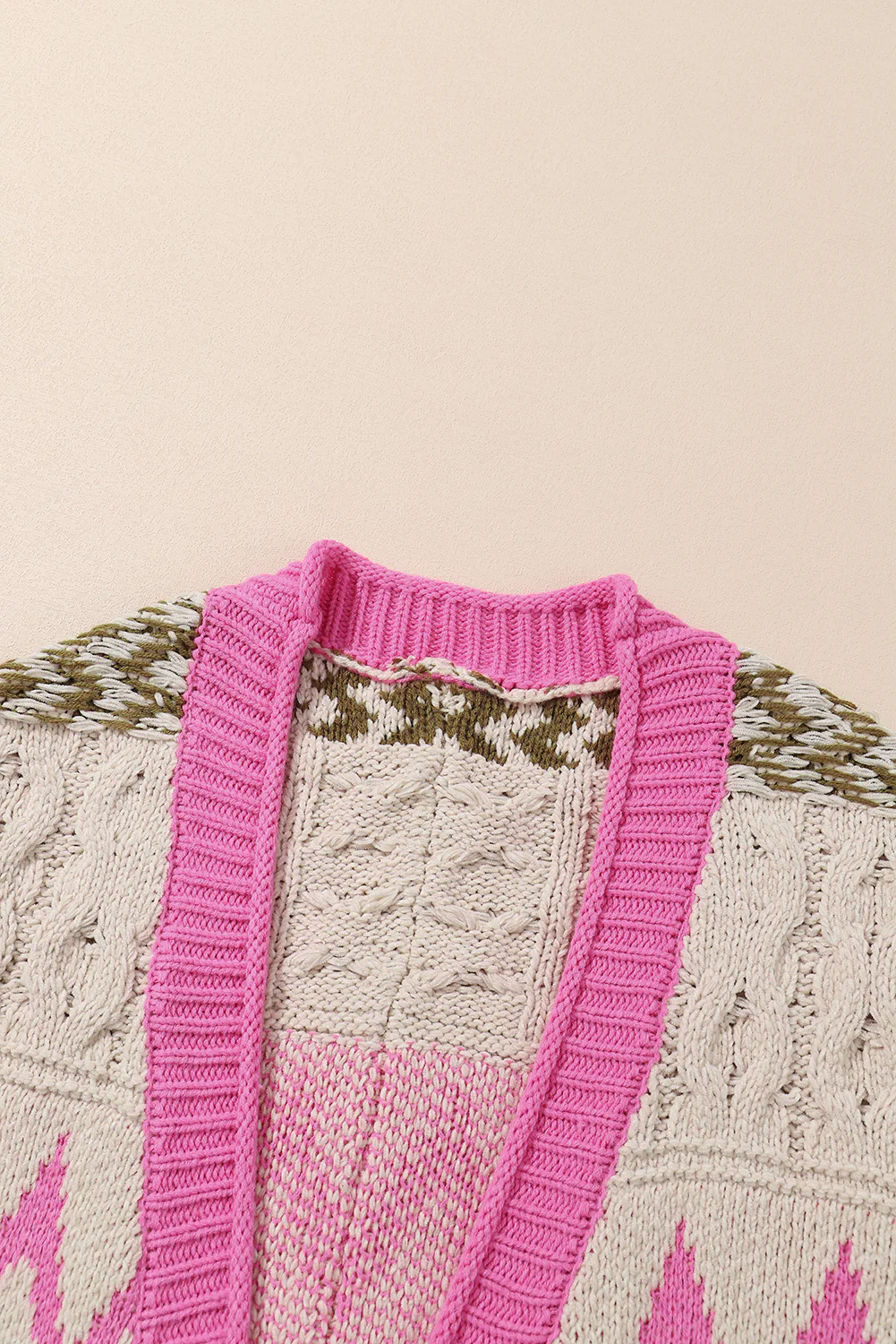 Contrast Tied Open Front Cardigan - Image 8