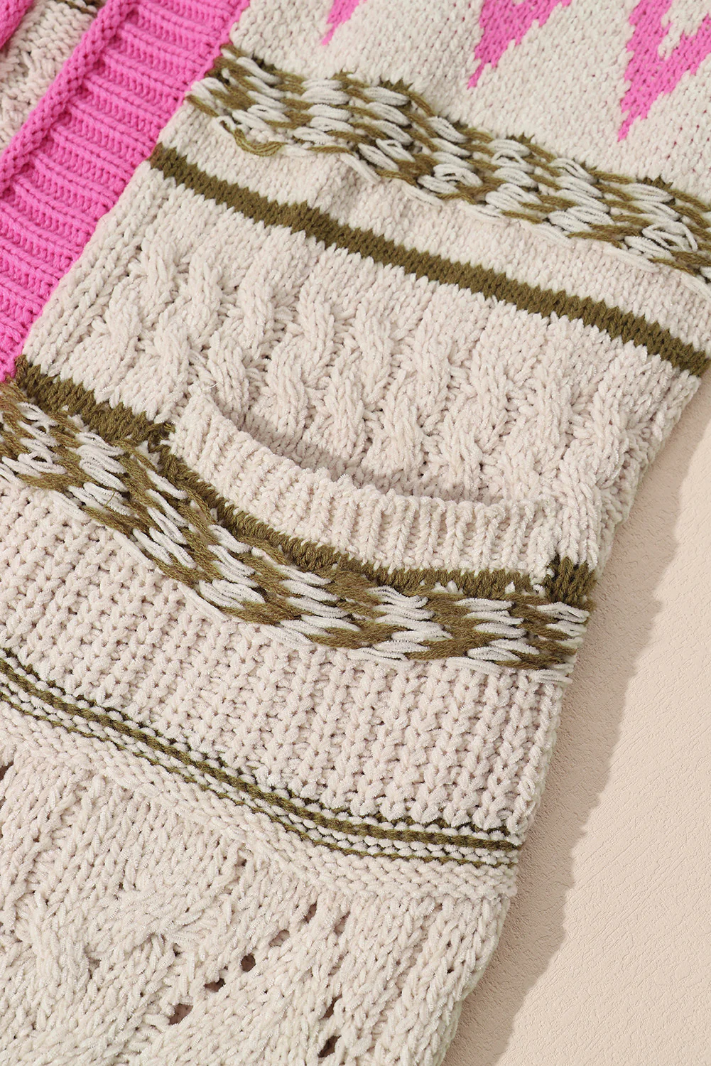 Contrast Tied Open Front Cardigan - Image 9