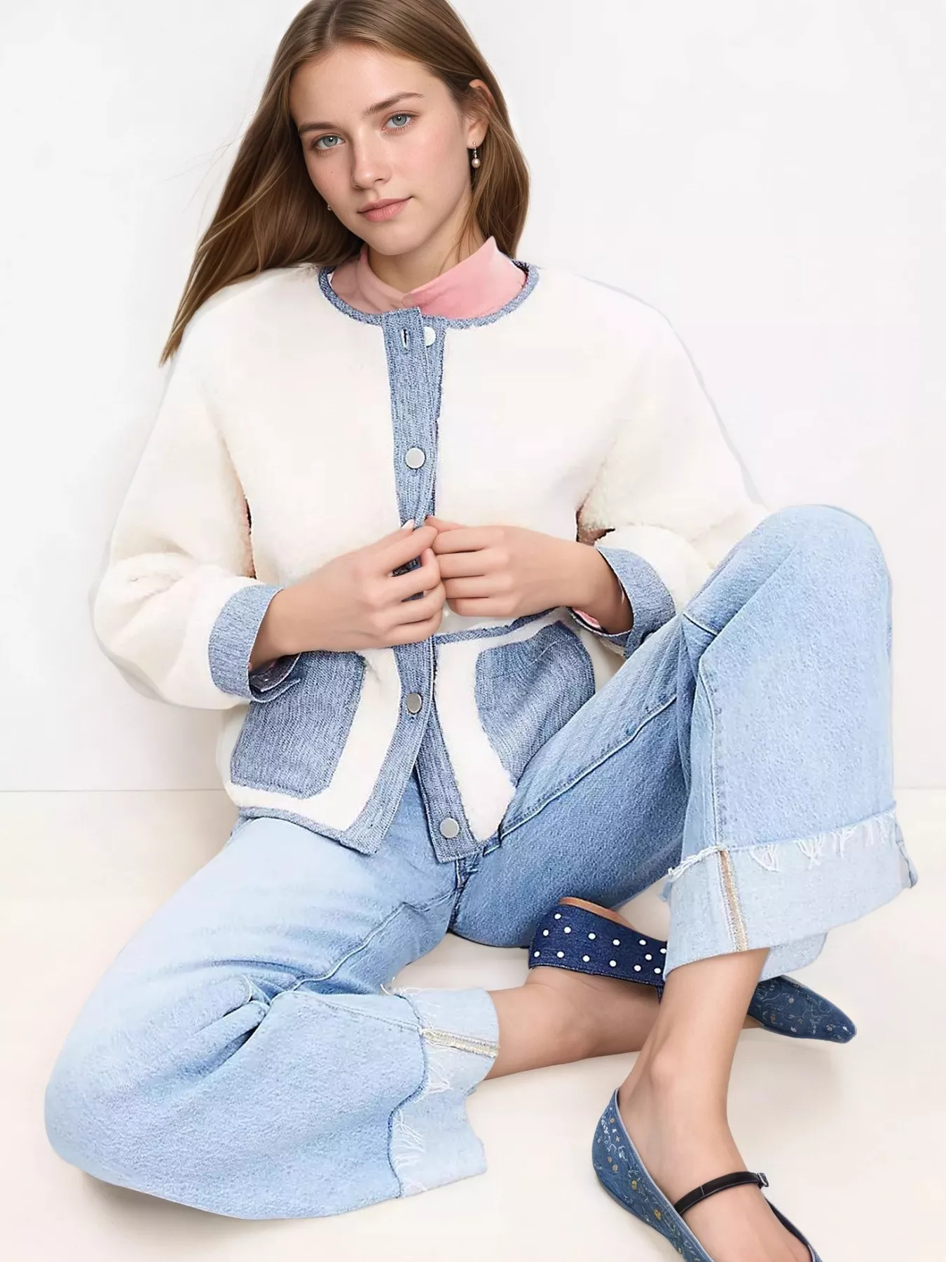 Contrast Trim Teddy Jacket - Image 3