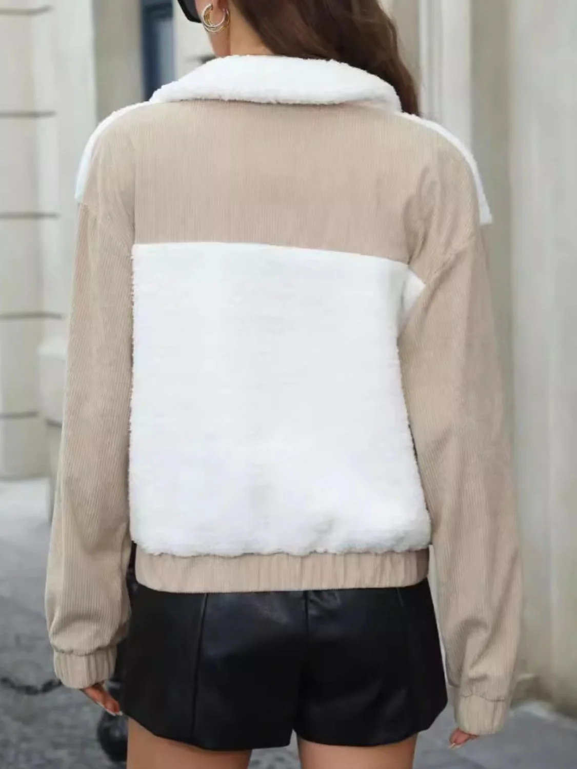 Contrast Zip Up Long Sleeve Jacket - Image 2