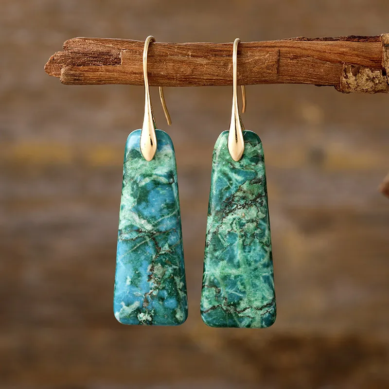 Copper Natural Stone Earrings - Image 3