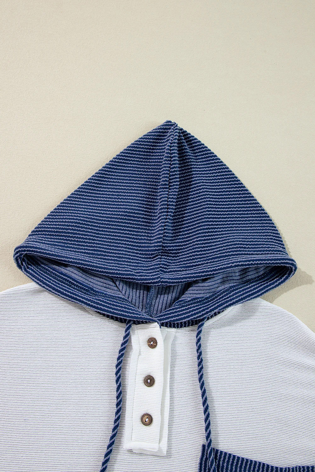 Corded Color Block Drawstring Hoodie - Image 19