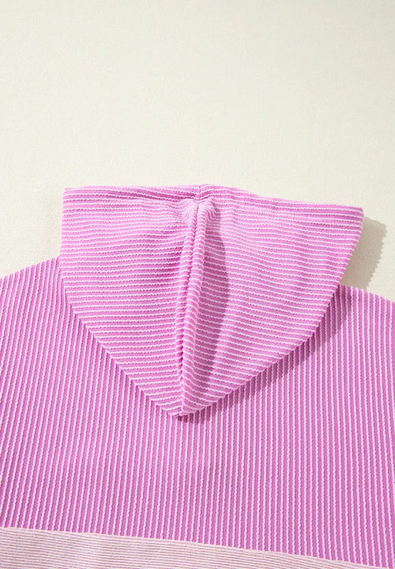 Corded Color Block Drawstring Hoodie - Image 8