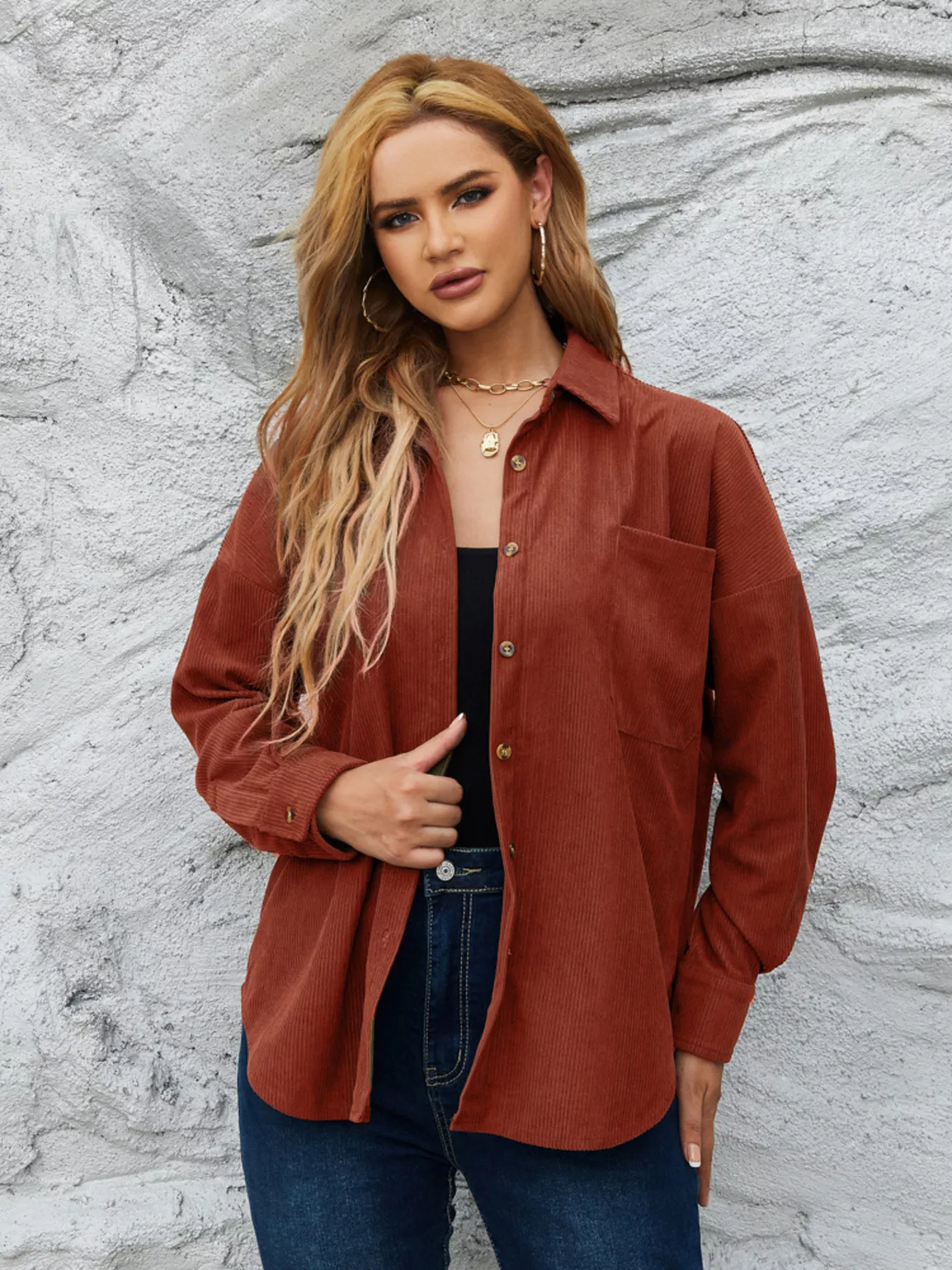 Corduroy Button-Up Shirt - Image 12
