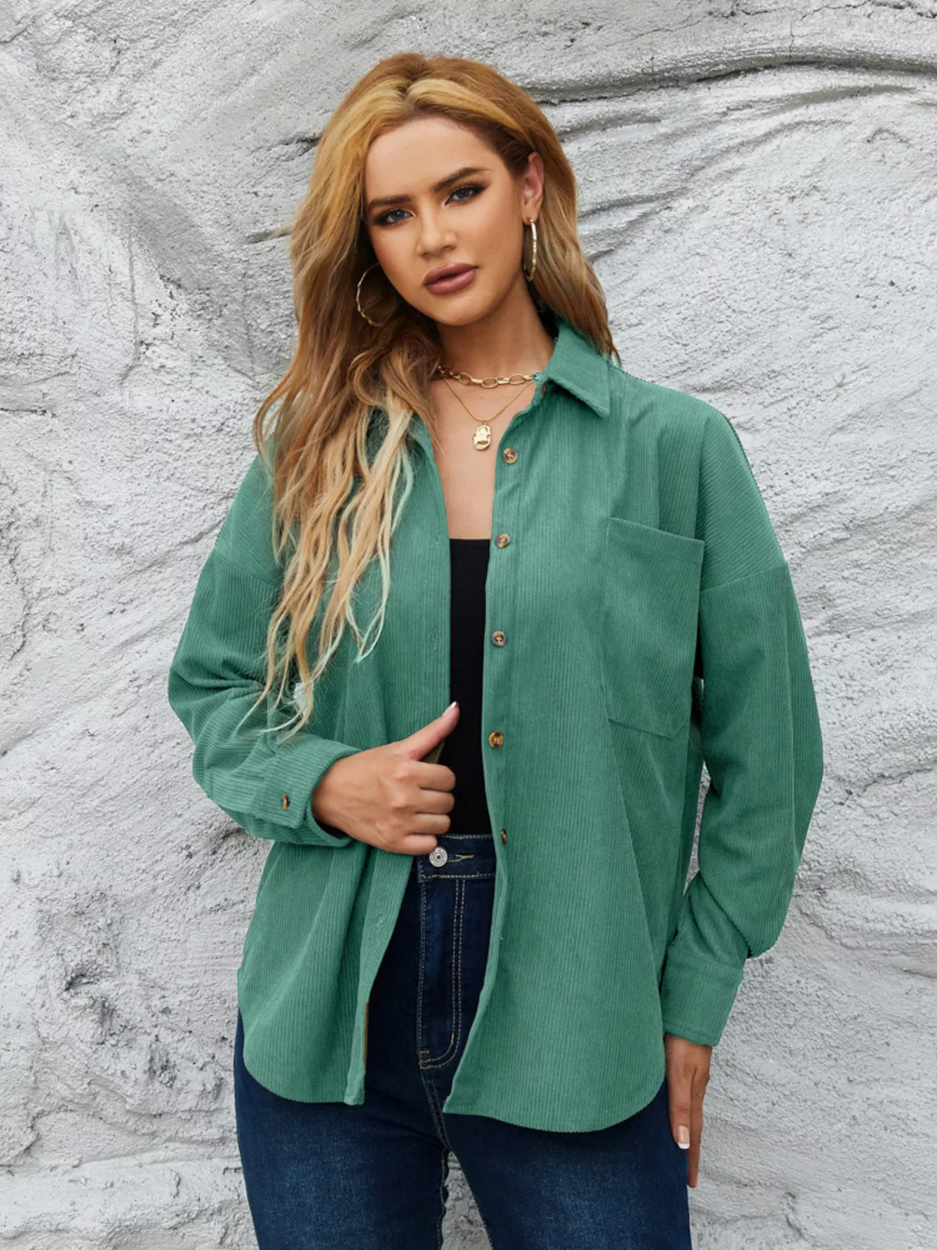 Corduroy Button-Up Shirt - Image 16