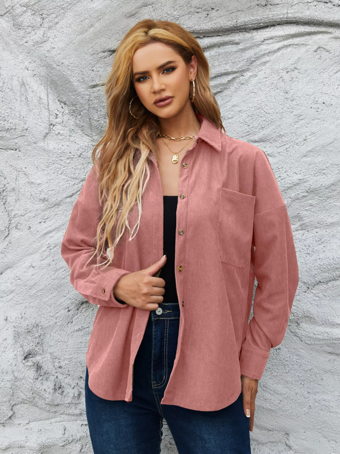 Corduroy Button-Up Shirt - Image 7