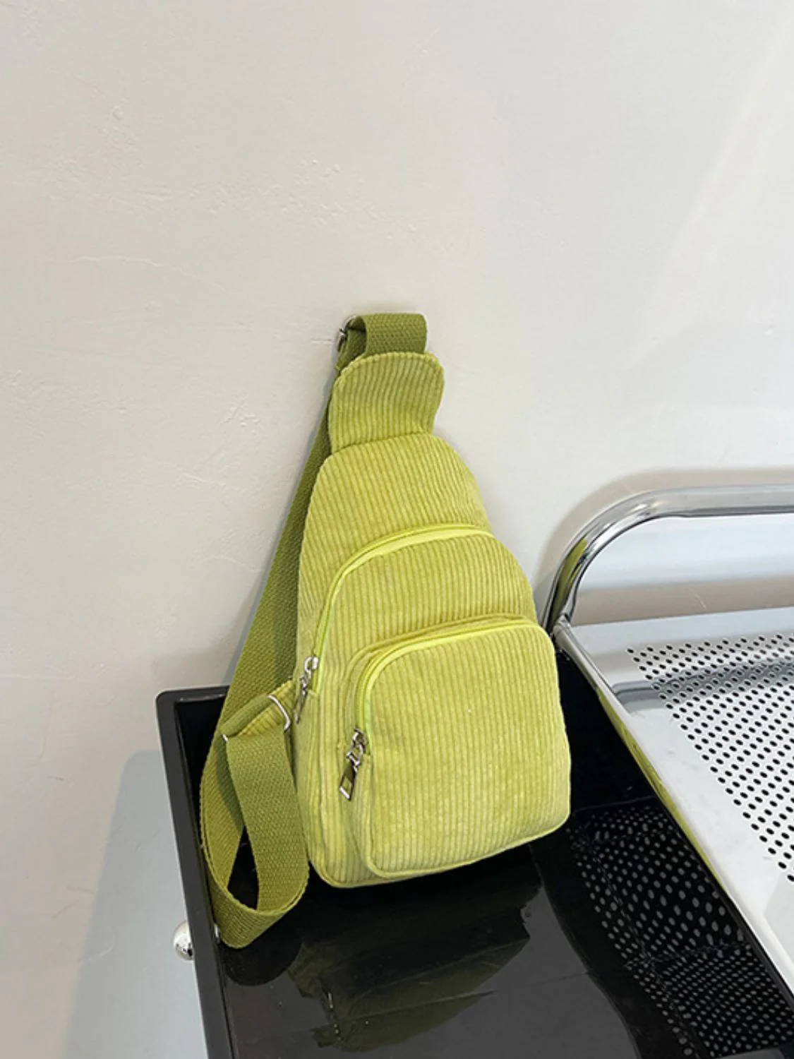 Corduroy Solid Color Crossbody Bag - Image 20