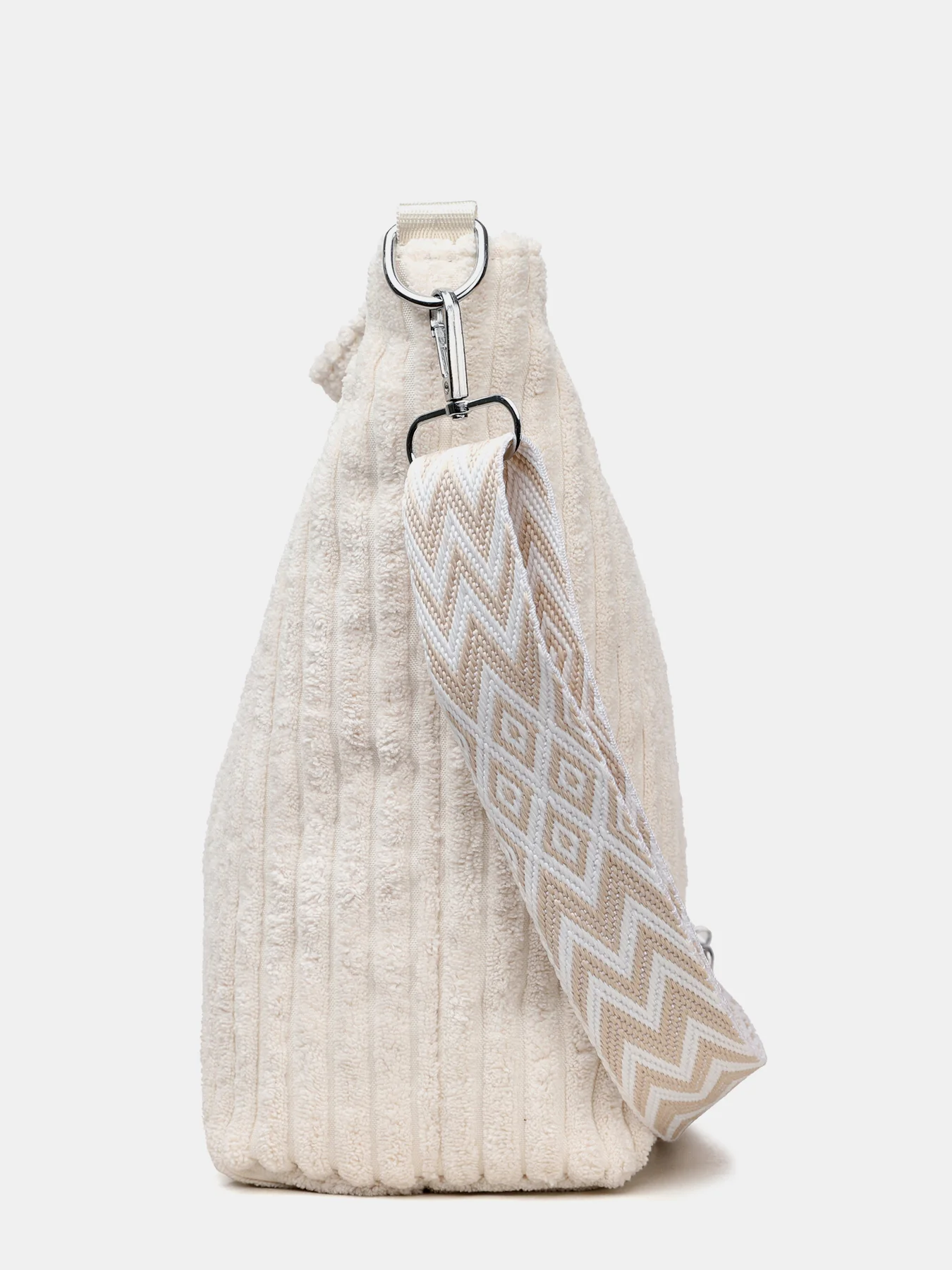 Corduroy Solid Color Crossbody Bag with Removable Strap - Image 18