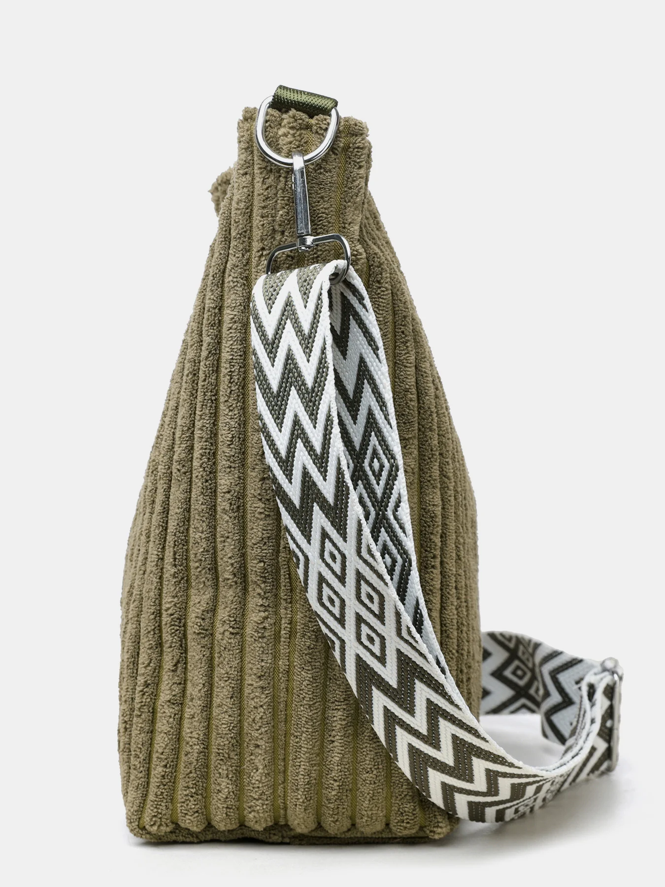 Corduroy Solid Color Crossbody Bag with Removable Strap - Image 24