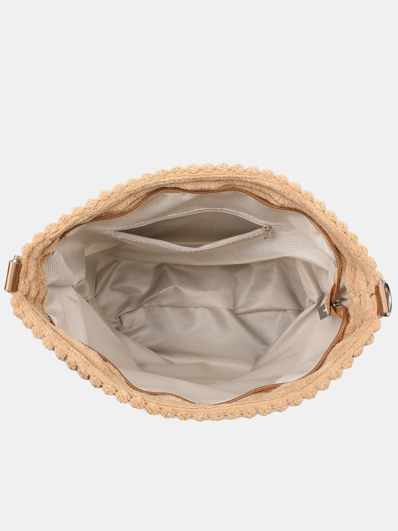 Corduroy Solid Color Crossbody Bag with Removable Strap - Image 3