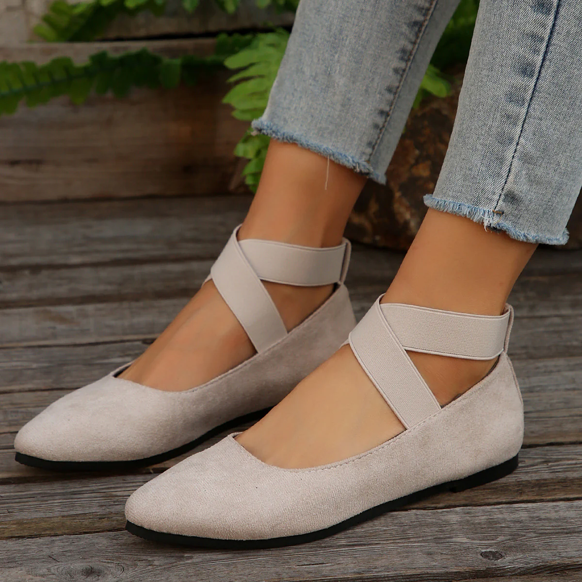 Crisscross Point Toe Flat Slip-Ons - Image 4