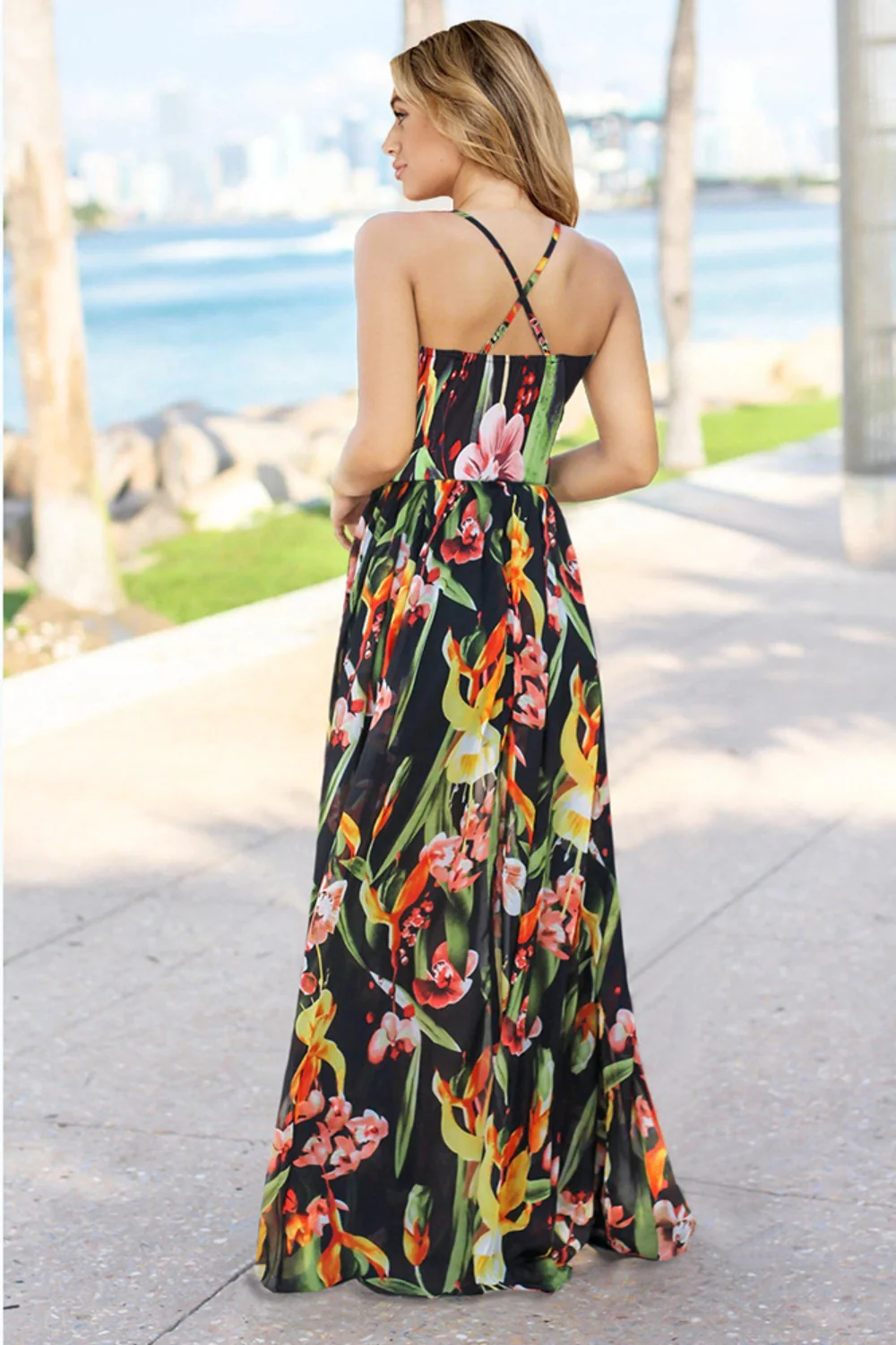 Crisscross Printed Surplice Cami Dress - Image 5