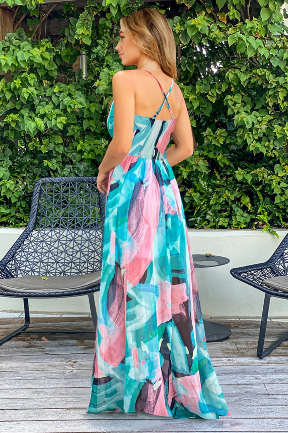 Crisscross Printed Surplice Cami Dress - Image 8