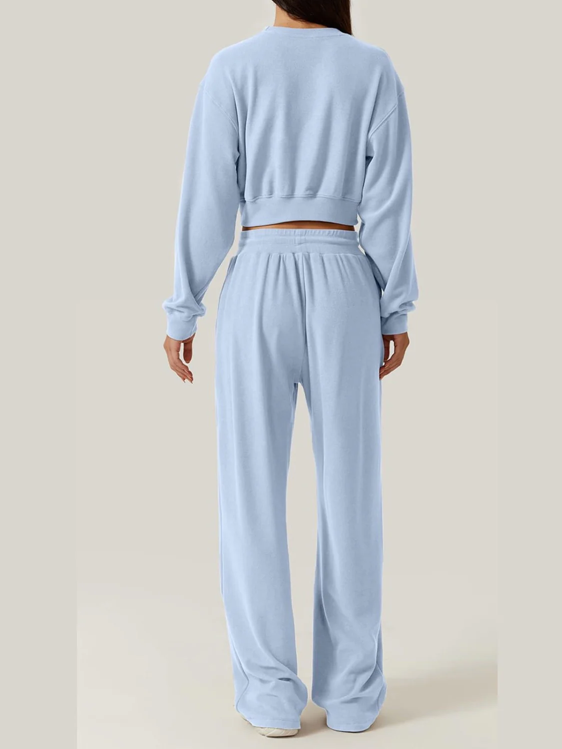 Crisscross Round Neck Top and Drawstring Pants Set - Image 18