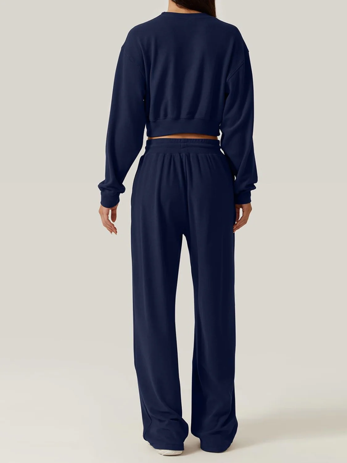 Crisscross Round Neck Top and Drawstring Pants Set - Image 6