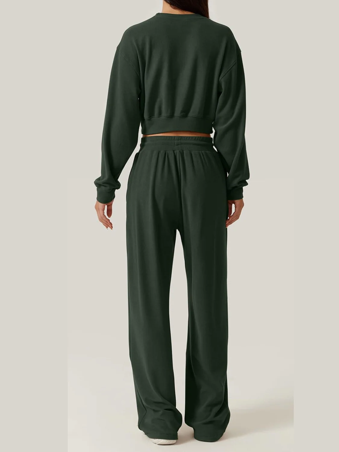 Crisscross Round Neck Top and Drawstring Pants Set - Image 7