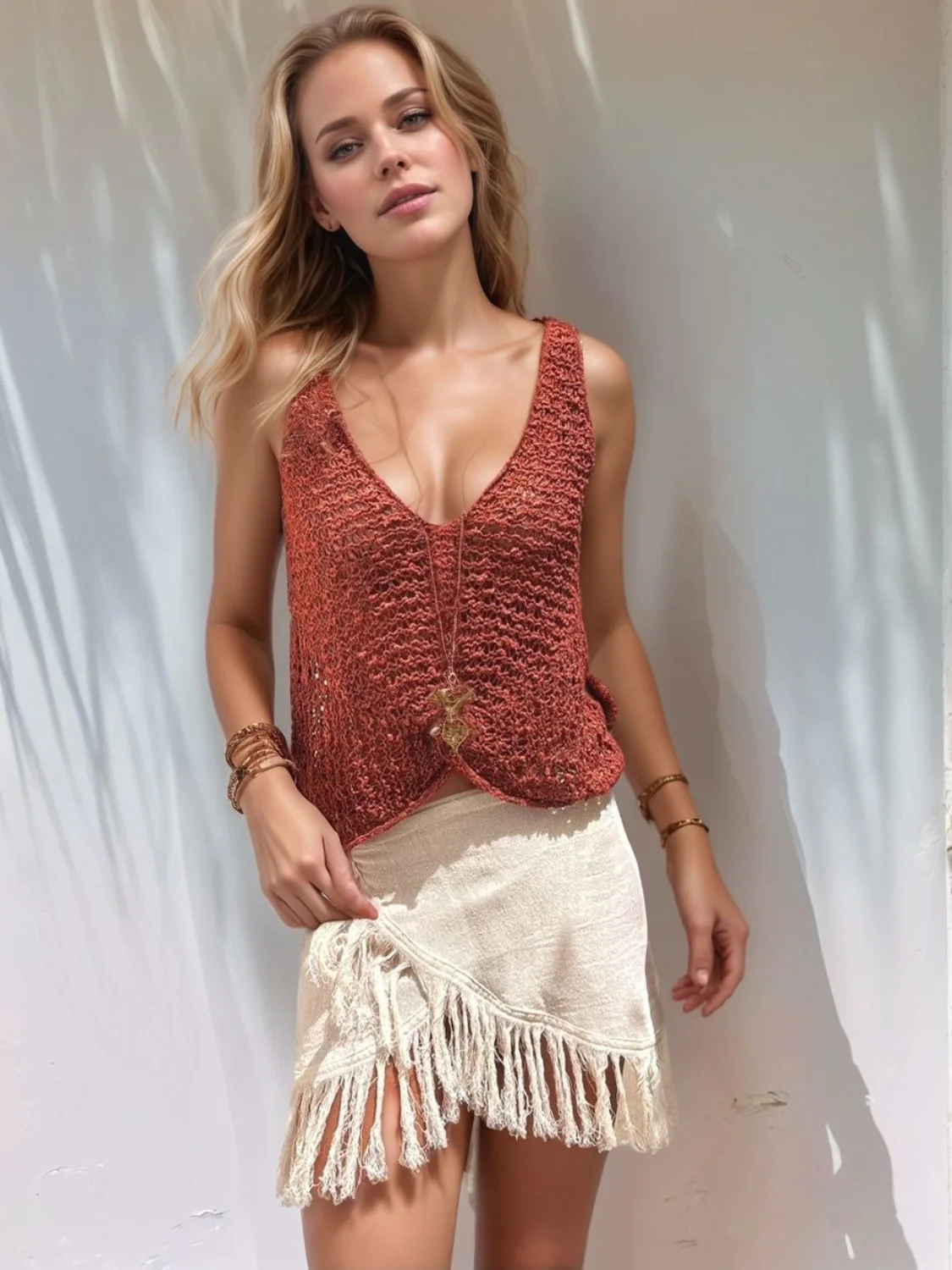 Crochet V-Neck Tank - Image 2