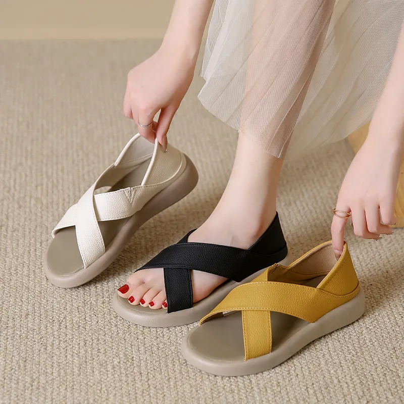 Crossover Platform Comfort Sandals - Image 12