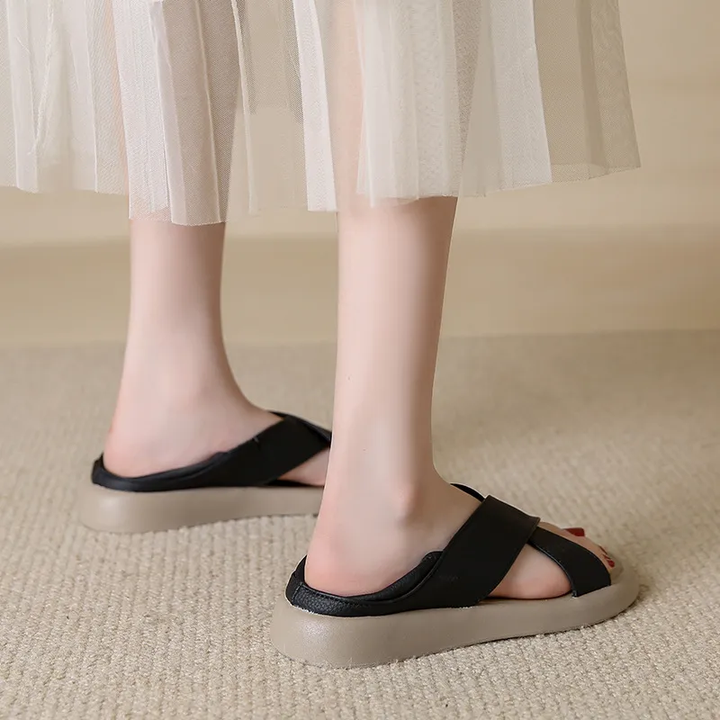 Crossover Platform Comfort Sandals - Image 2
