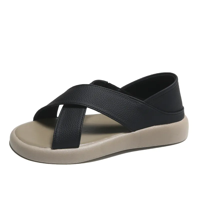 Crossover Platform Comfort Sandals - Image 3