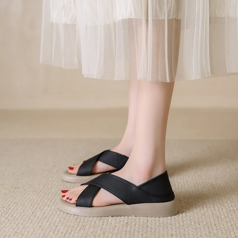 Crossover Platform Comfort Sandals - Image 4