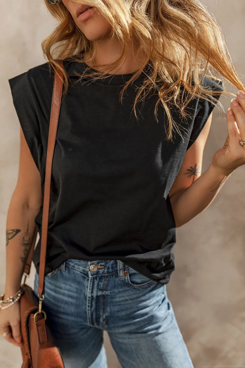 Cuffed Armhole Loose Top - Image 4
