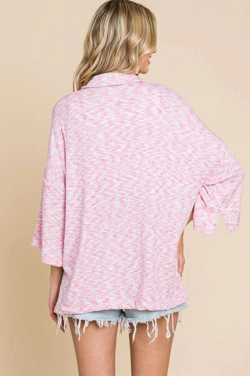 Culture Code Button Up Drop Shoulder Slit Shirt - Image 2