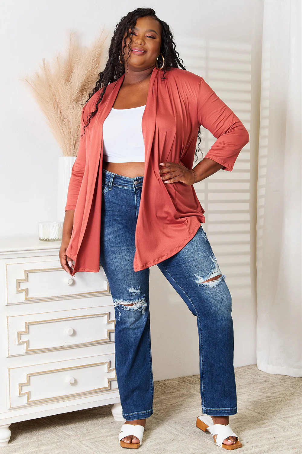 Culture Code Full Size Open Front Cardigan - Image 8