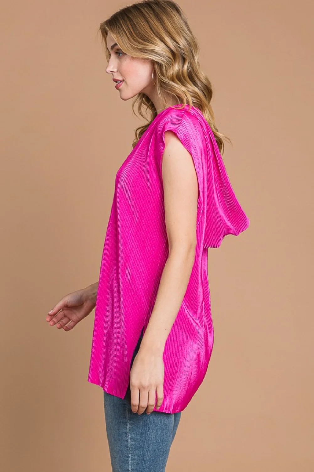 Culture Code Slit Cap Sleeve Hooded Top - Image 3