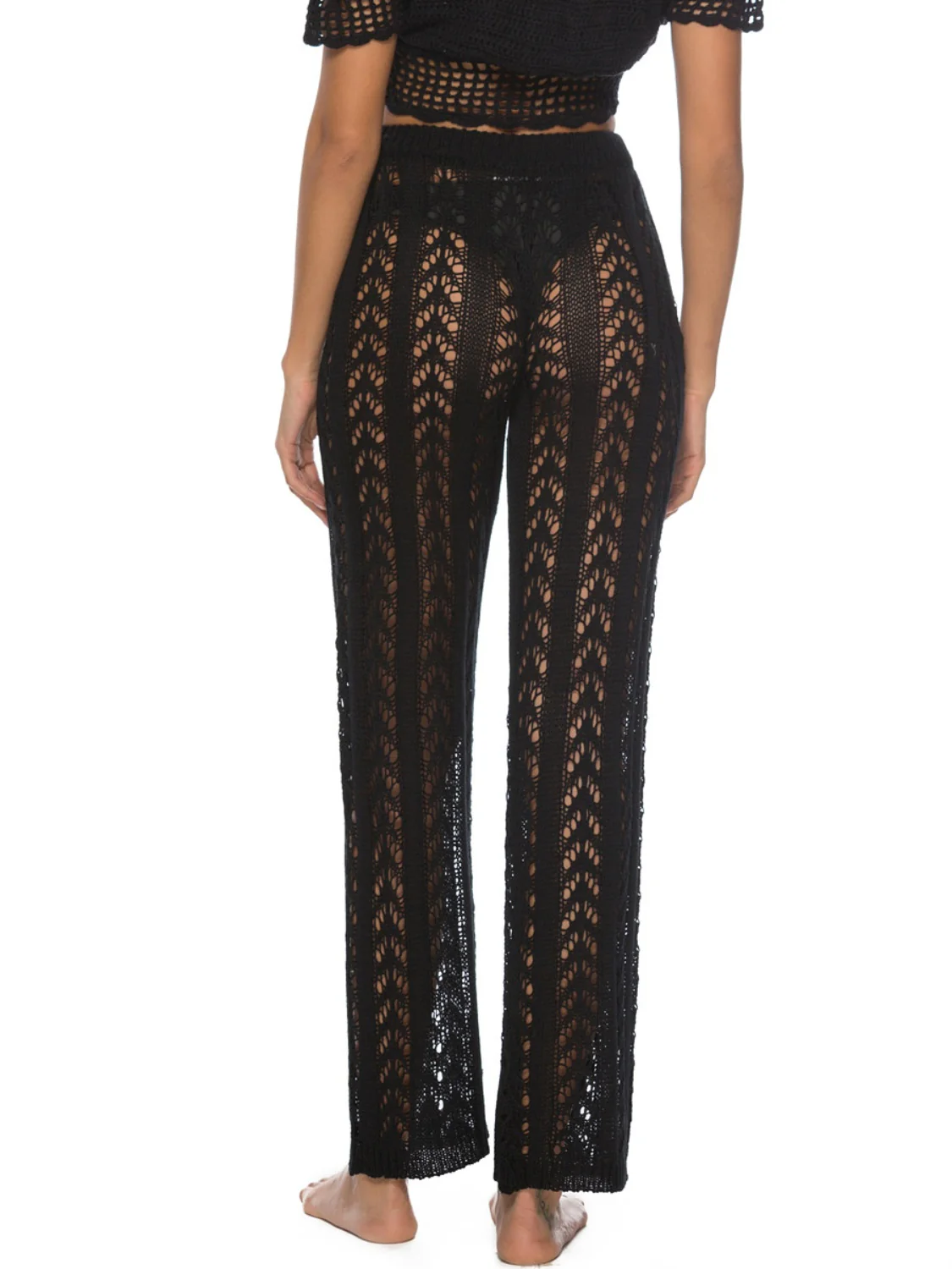 Cutout Drawstring High Waist Swim Pants - Image 13