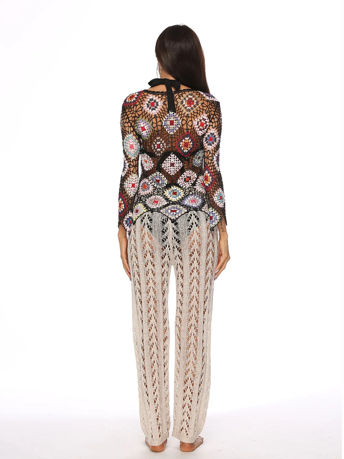 Cutout Drawstring High Waist Swim Pants - Image 21