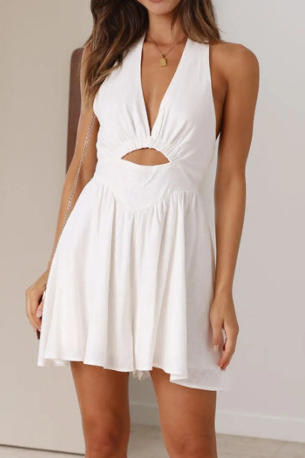 Cutout Halter Neck Mini Dress - Image 3