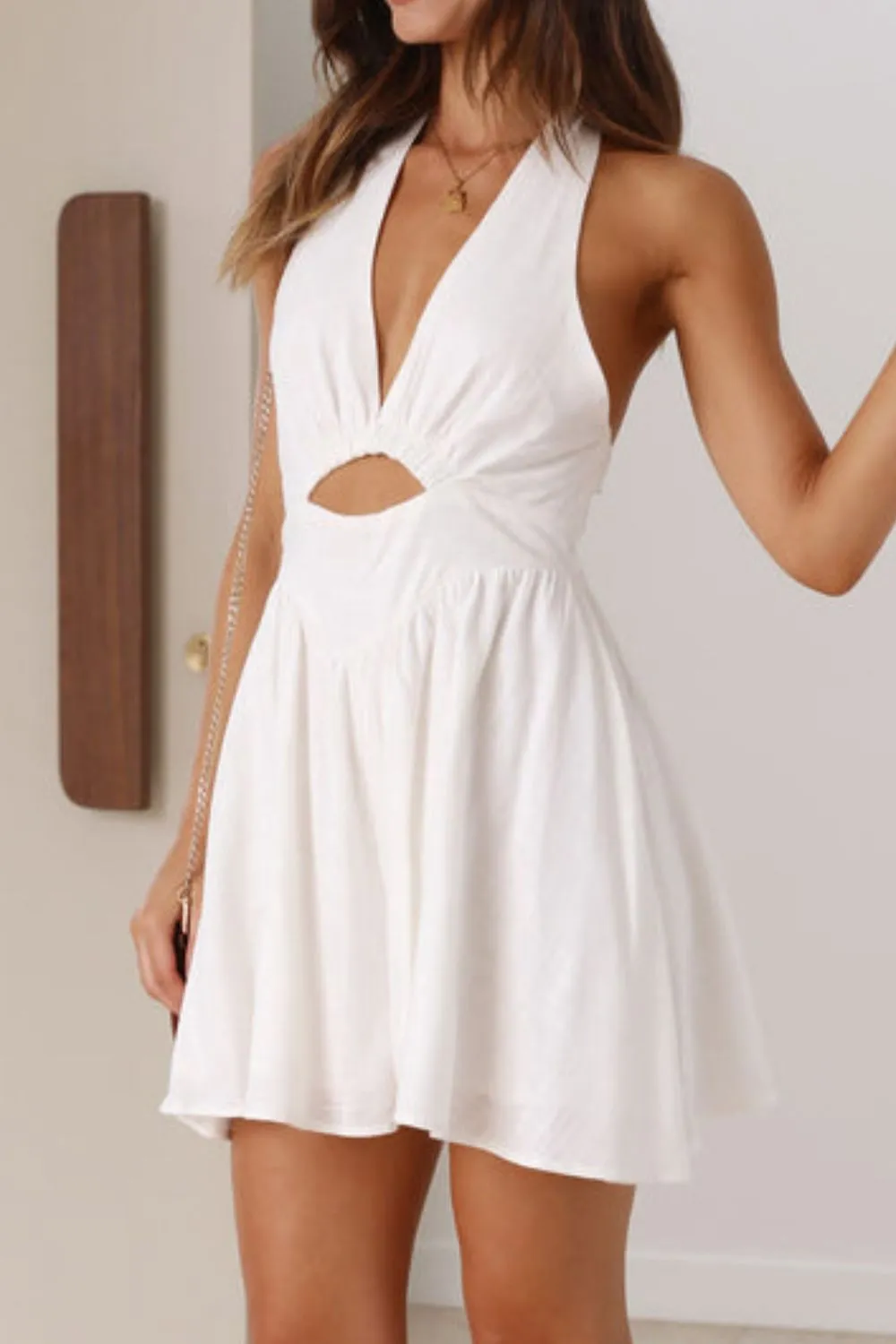Cutout Halter Neck Mini Dress - Image 4